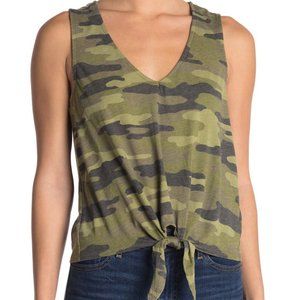 NWT Lucky Brand Camo Tie top M MSRP $49.50 Green